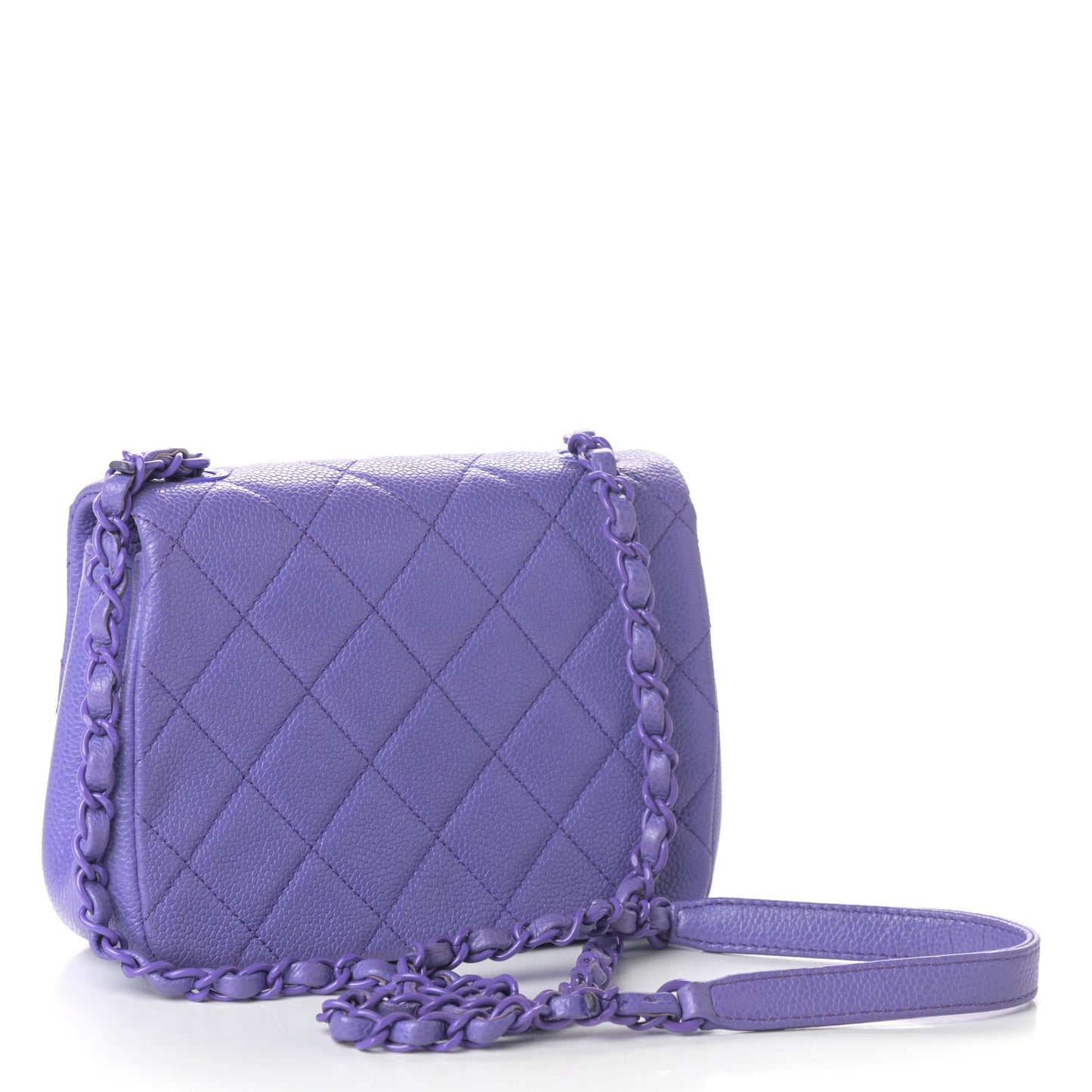Caviar Quilted Incognito Mini Square Flap Purple