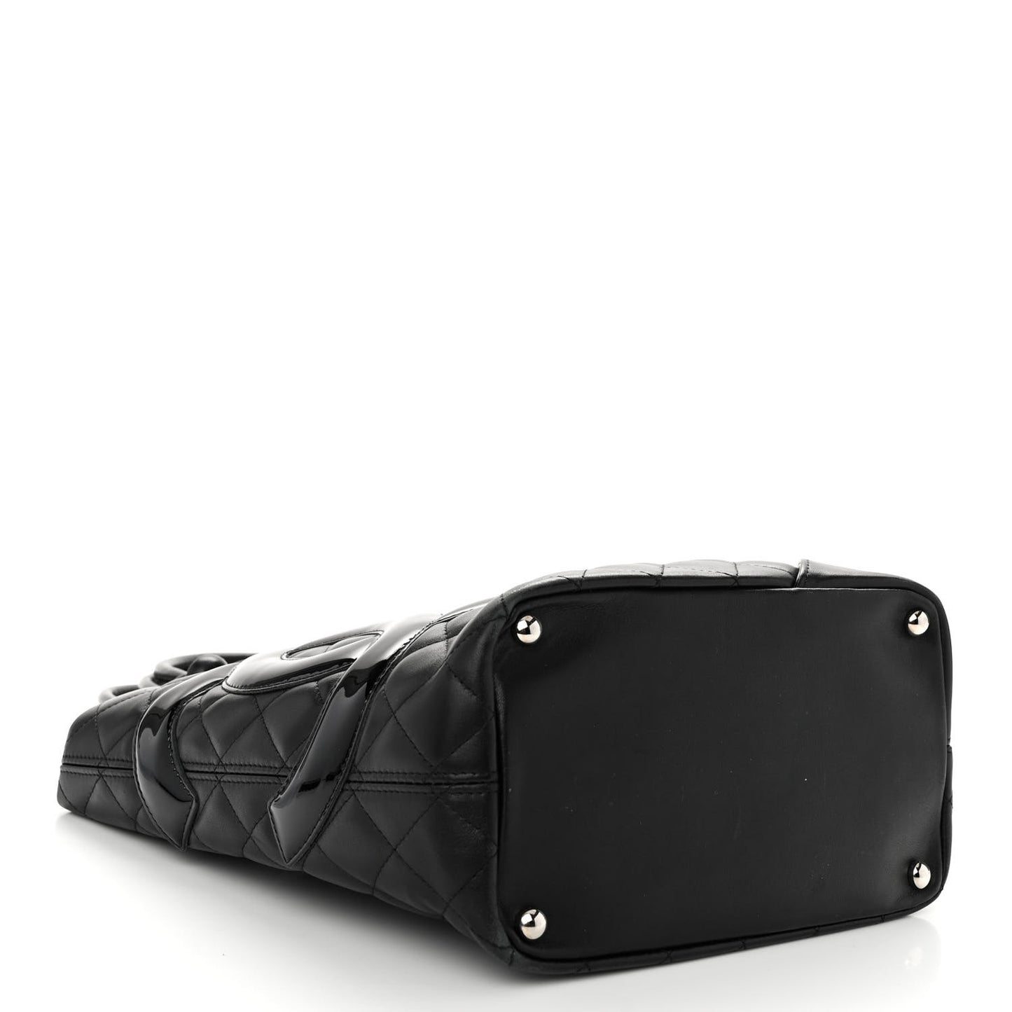 Calfskin Quilted Medium Cambon Tote Black