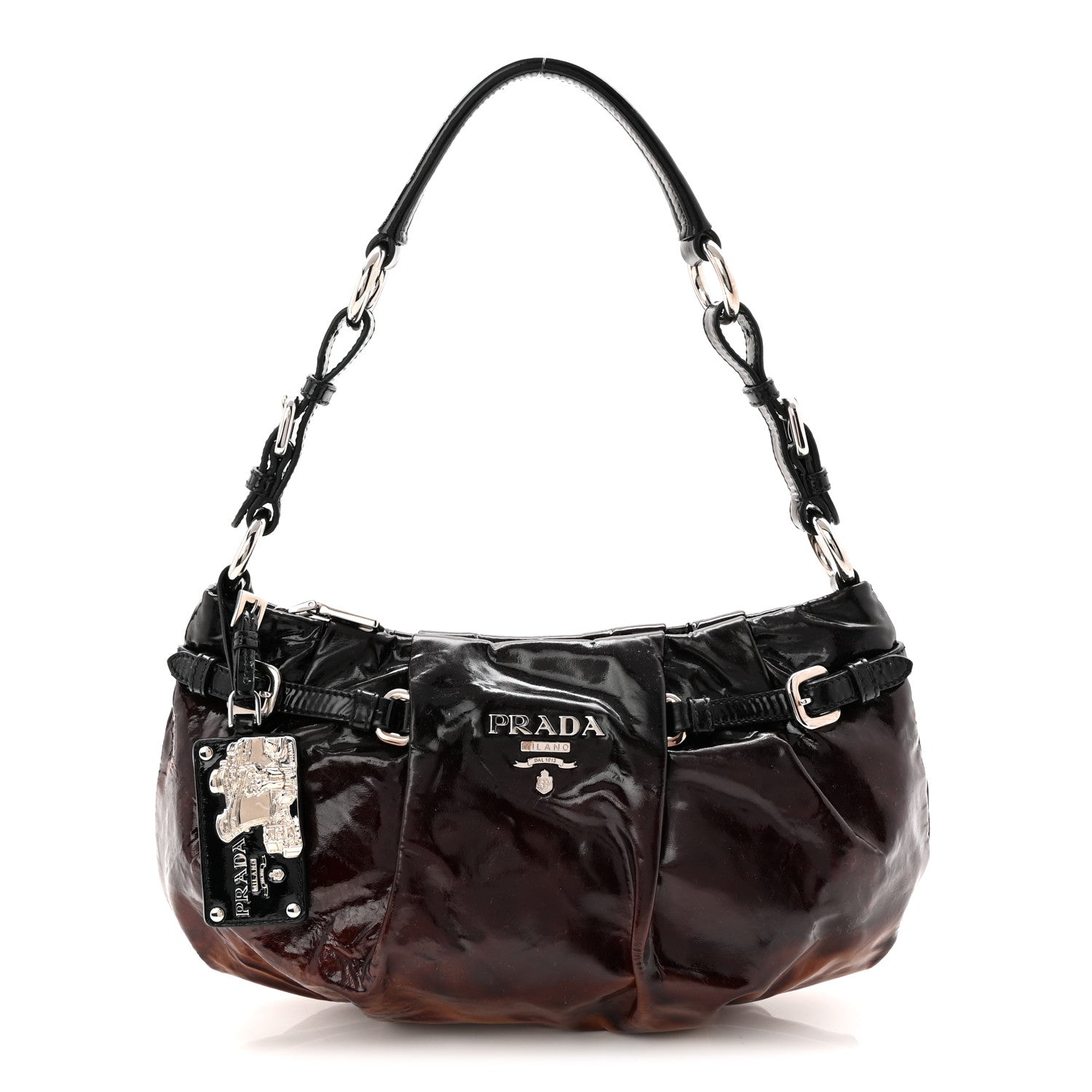 Prada Vernice Sfumata Shoulder Bag Black Nudo 1 of 9