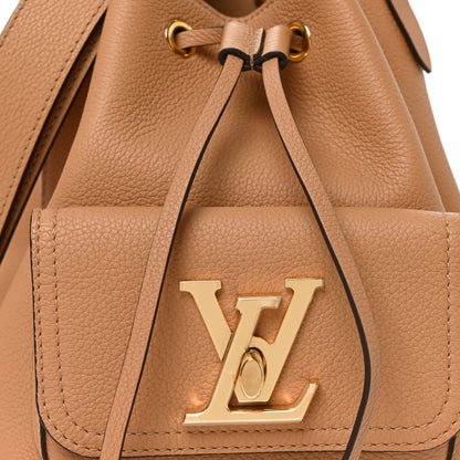 Louis Vuitton Calfskin Lockme Bucket MM Arizona Beige 7 of 9