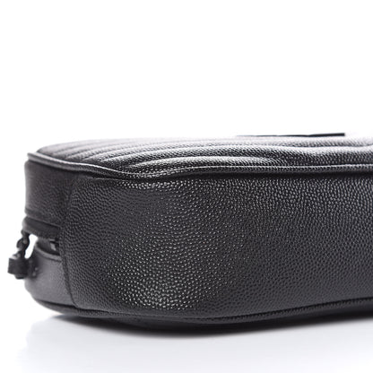 Saint Laurent Grain De Poudre Matelasse Monogram Mini Lou Camera Bag Black 6 of 11