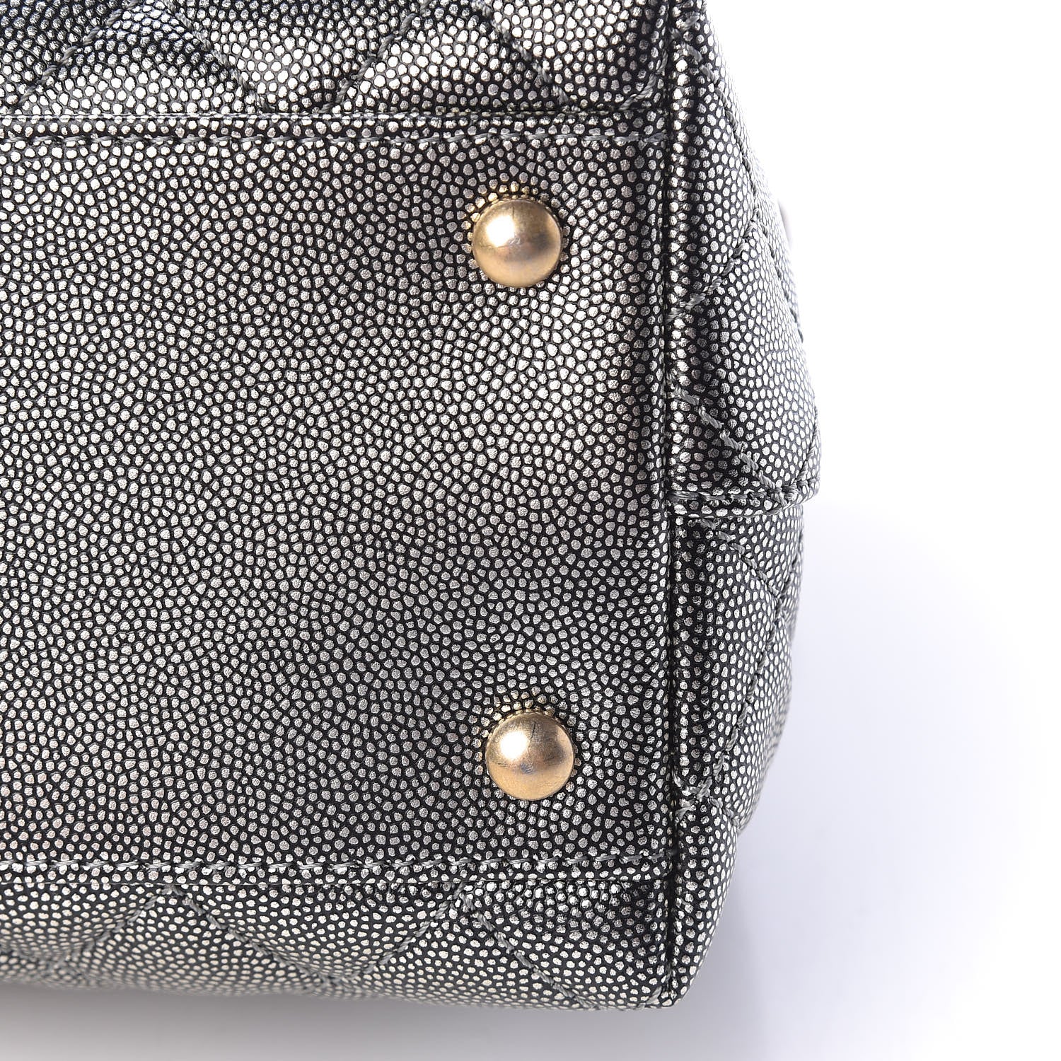 Chanel Metallic Caviar Quilted Small Coco Handle Flap Silver 11 of 14