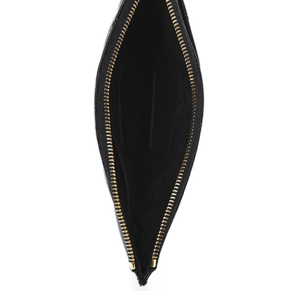 Saint Laurent Grain De Poudre Chevron Monogram Bill Pouch Black 4 of 4