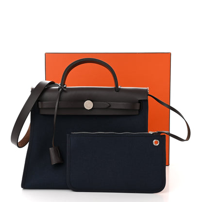 Hermes Toile Vache Hunter Herbag Zip PM Bleu Marine Ebene 12 of 12