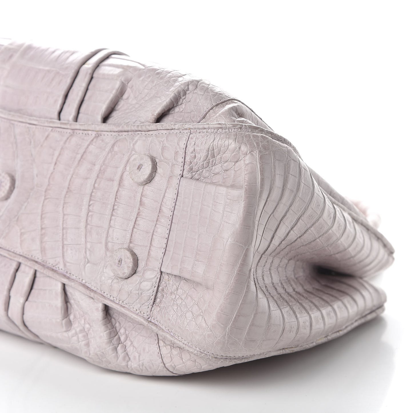 Crocodile Double Handle Satchel Light Pink