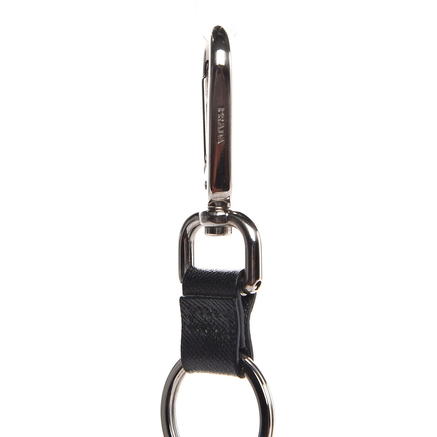 Saffiano Robot Edward Hook Trick Keychain Black