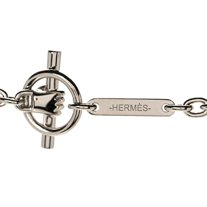 Hermes Lacquered Palladium Cavalier Necklace Craie 4 of 7