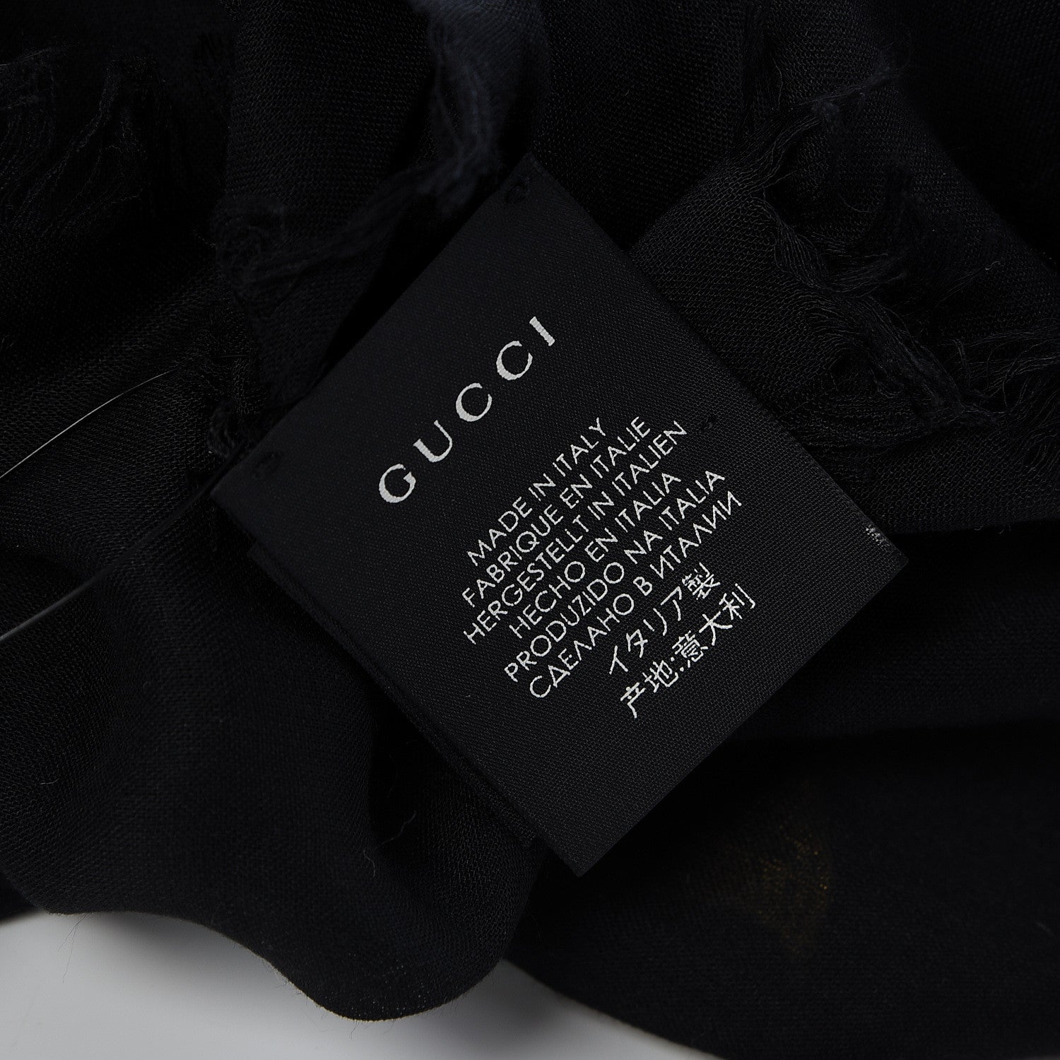 Gucci Modal Silk Coco Capitan Logo Square Scarf Black 5 of 5
