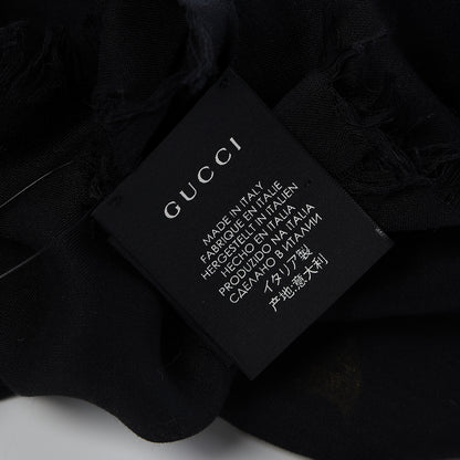 Gucci Modal Silk Coco Capitan Logo Square Scarf Black 5 of 5