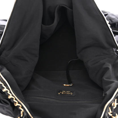 Chanel Nylon Grosgrain Quilted Maxi Lifestyle Bowling Black 6 of 13