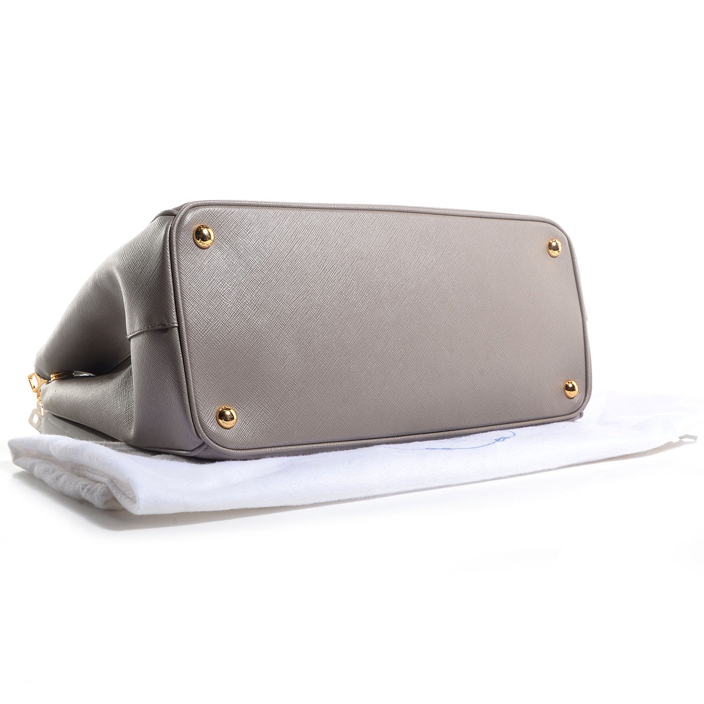 Saffiano Lux Medium Double Zip Tote Argilla