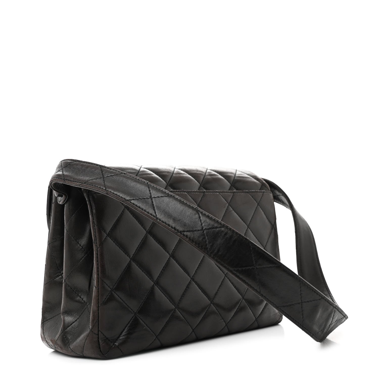 Chanel Lambskin Quilted CC Flap Shoulder Bag Dark Brown 3 of 18