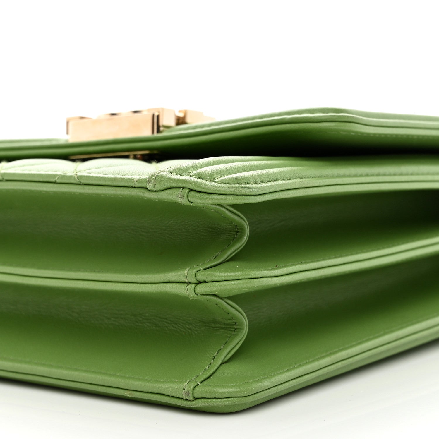 Chanel Calfskin Quilted North South Boy Flap Green 9 of 9