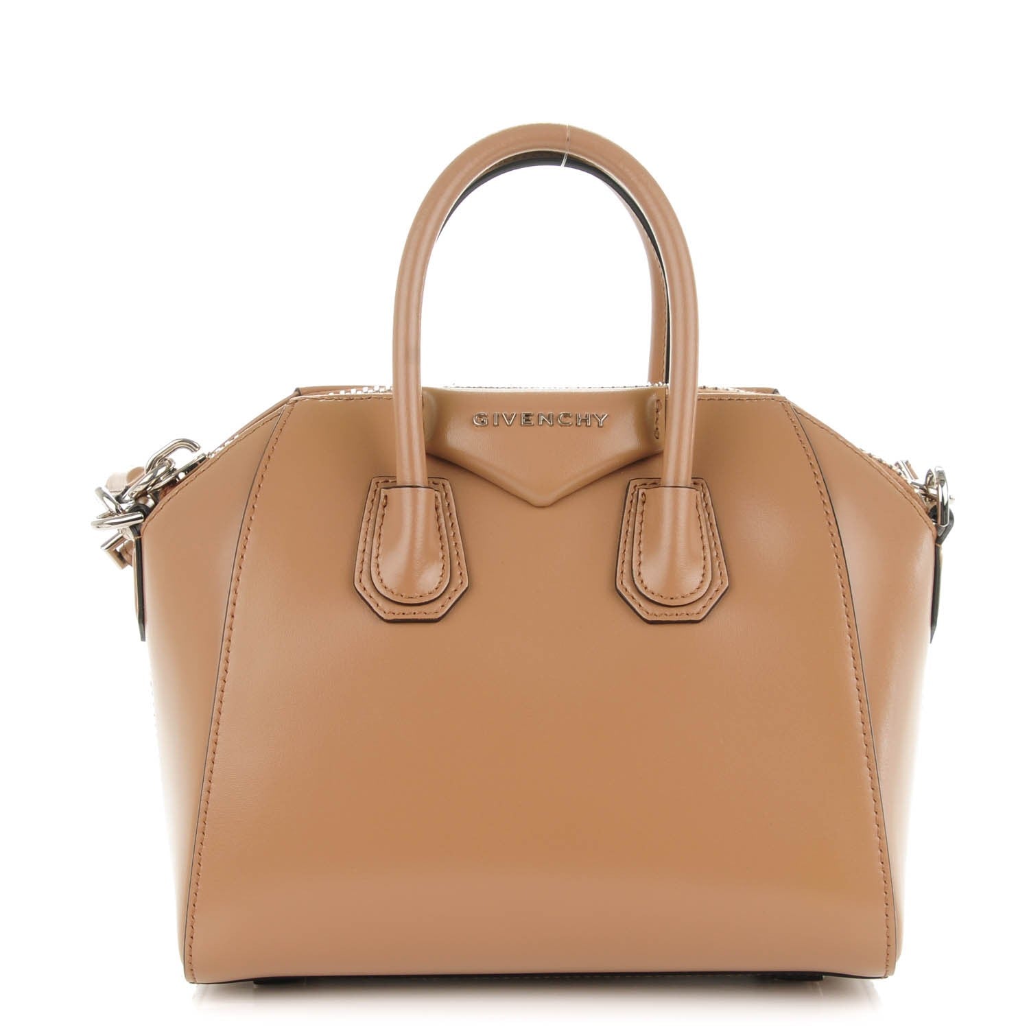 Givenchy Shiny Lord Calfskin Mini Antigona Dark Beige 1 of 7