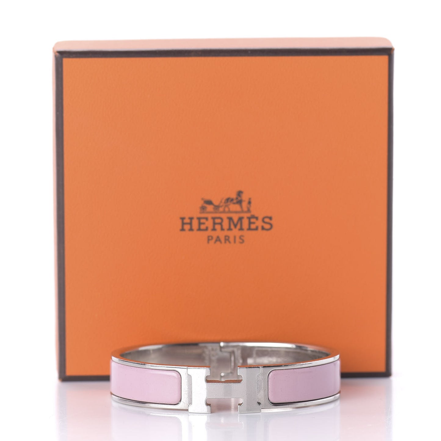Enamel Narrow Clic Clac H Bracelet PM Rose Dragee