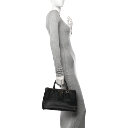 Prada Saffiano Small Galleria Double Zip Tote Black 2 of 10