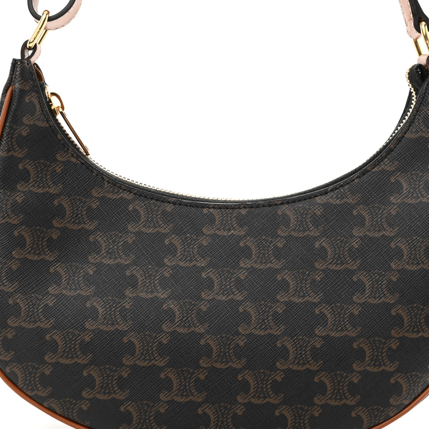 Celine Triomphe Canvas Calfskin Ava Shoulder Bag Tan 6 of 11