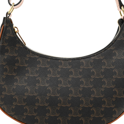Celine Triomphe Canvas Calfskin Ava Shoulder Bag Tan 6 of 11