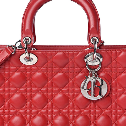 Christian Dior Lambskin Cannage Large Lady Dior Red 11 of 11