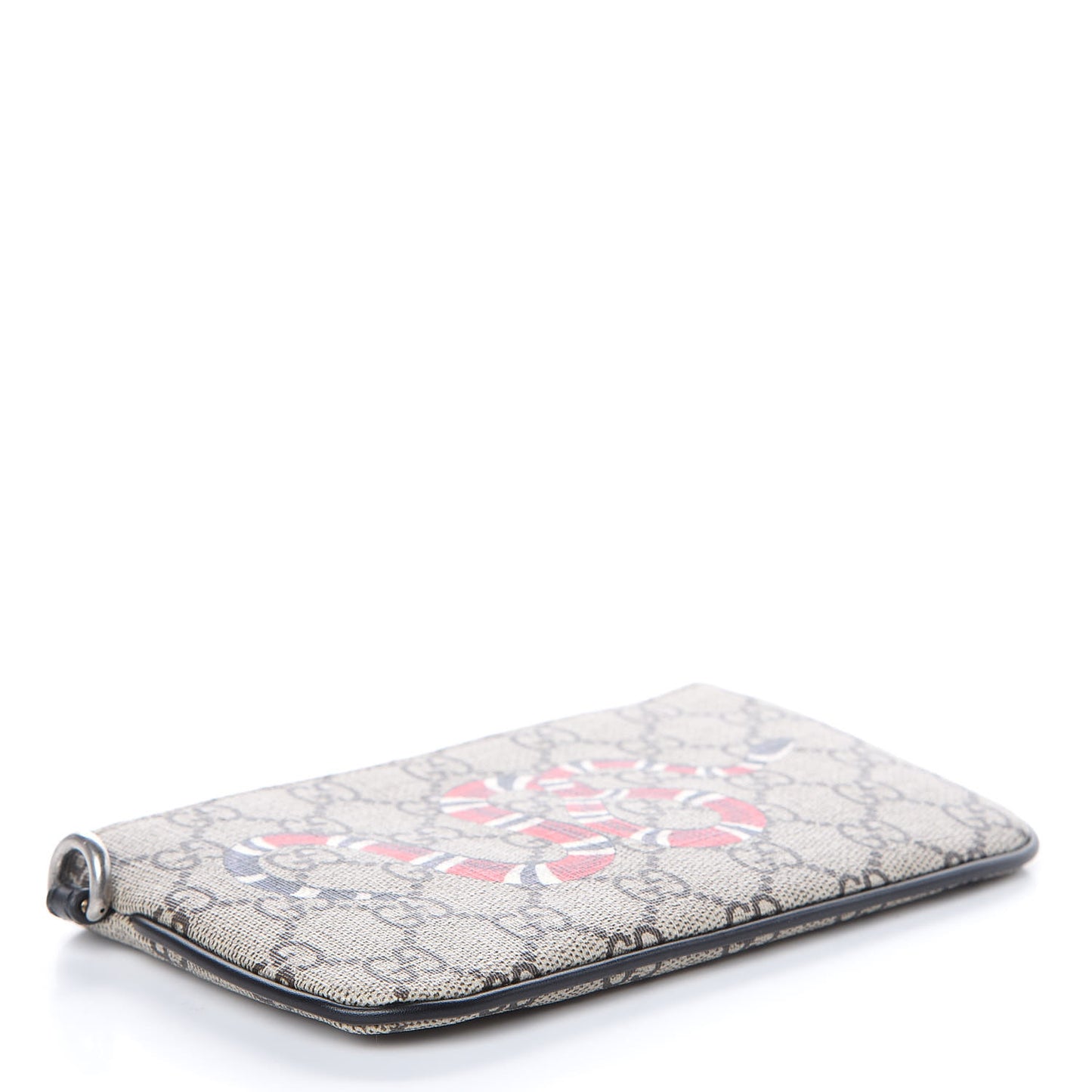 GG Supreme Monogram Kingsnake Zip Pouch Black