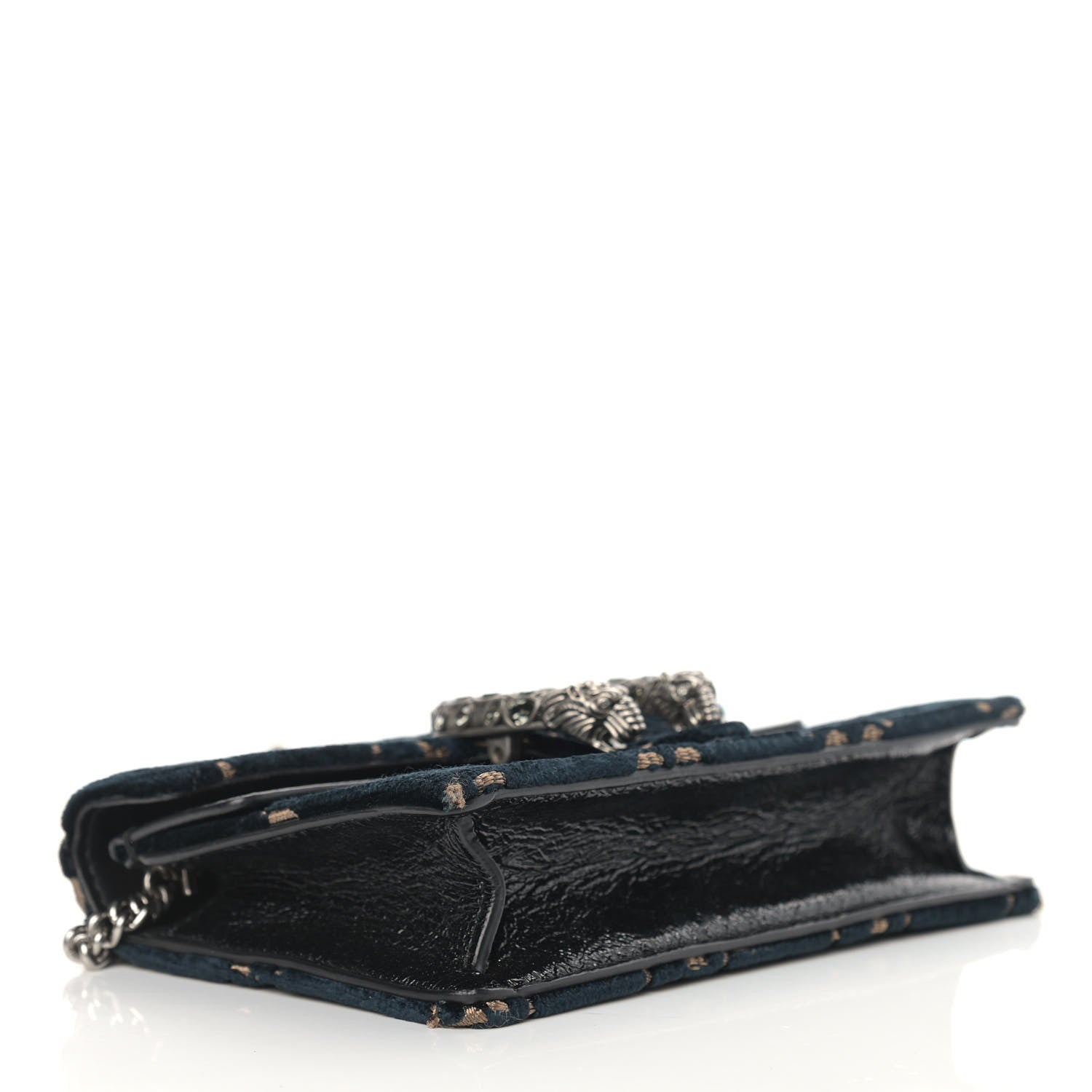 Gucci Velvet GG Monogram Super Mini Dionysus Shoulder Bag Blue Beige Black 3 of 14