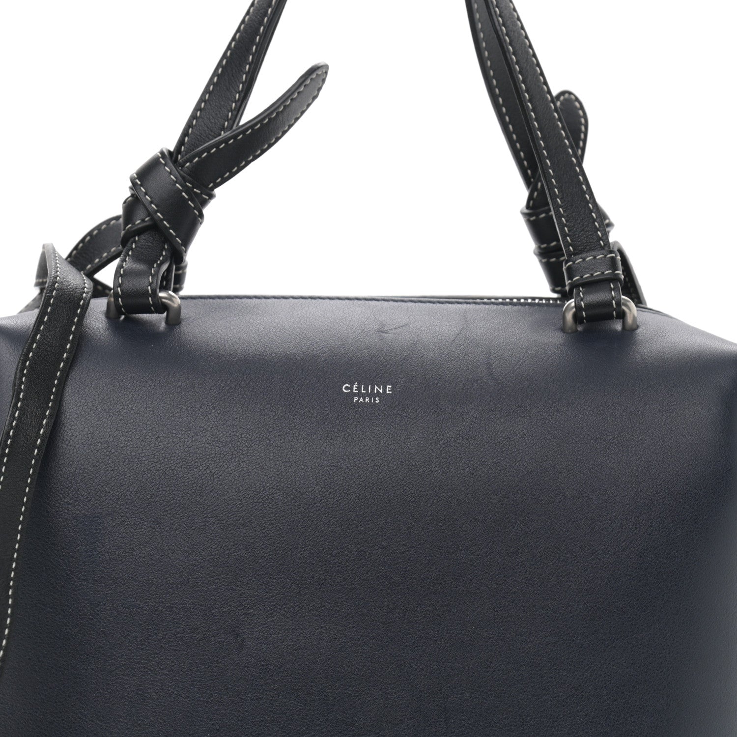 Celine Lambskin Small Soft Cube Satchel Navy 7 of 10