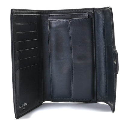 Chanel Lambskin Quilted Large Gusset Flap Wallet Navy 5 of 12