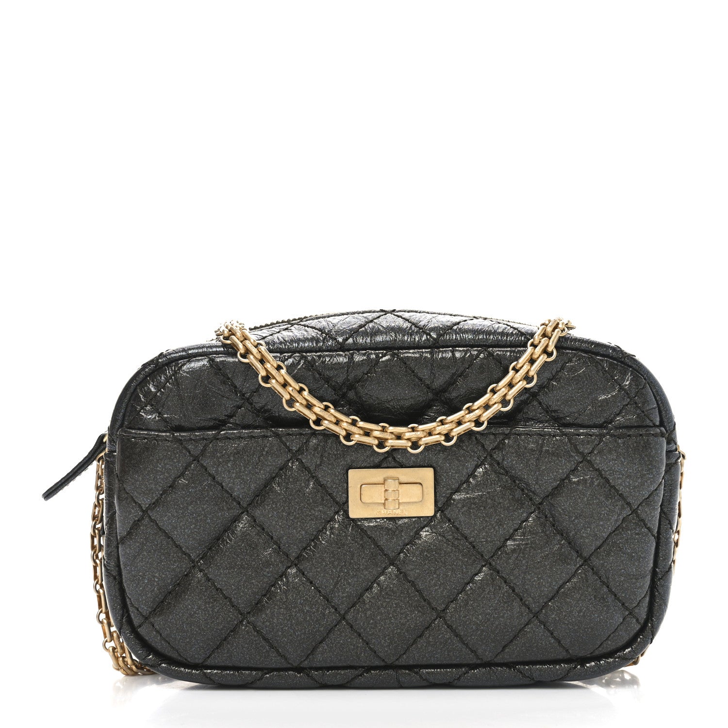 Chanel Metallic Aged Calfskin Quilted Mini Reissue Camera Case Ruthenium 1 of 11