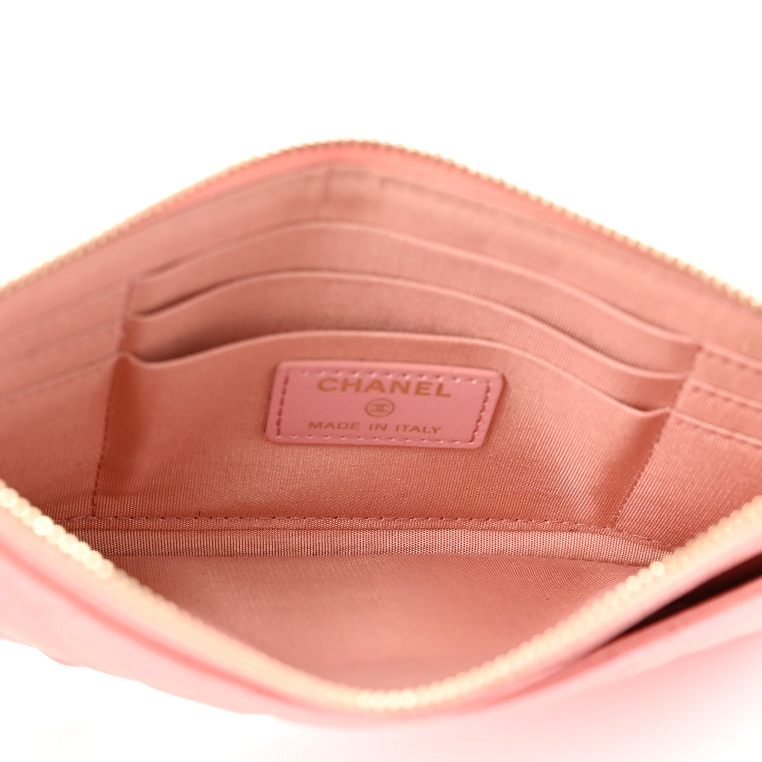 Chanel Iridescent Caviar Quilted Classic Zip Pouch Rose Pink 5 of 7