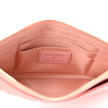 Chanel Iridescent Caviar Quilted Classic Zip Pouch Rose Pink 5 of 7