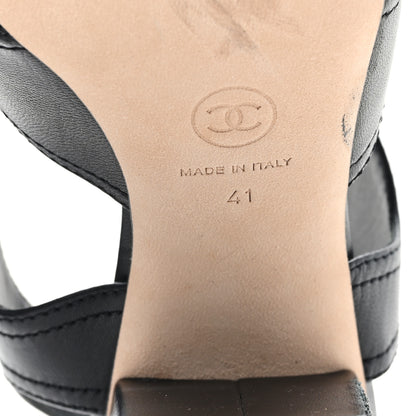 Chanel Lambskin CC Turnlock Sandals 41 Black 7 of 10