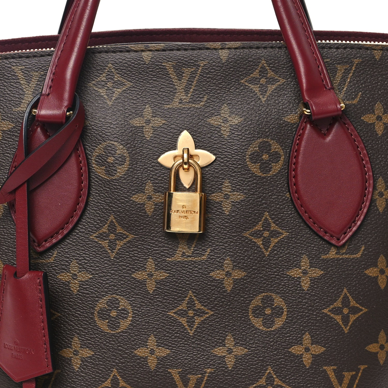 Louis Vuitton Monogram Flower Zipped Tote MM Bordeaux 9 of 11