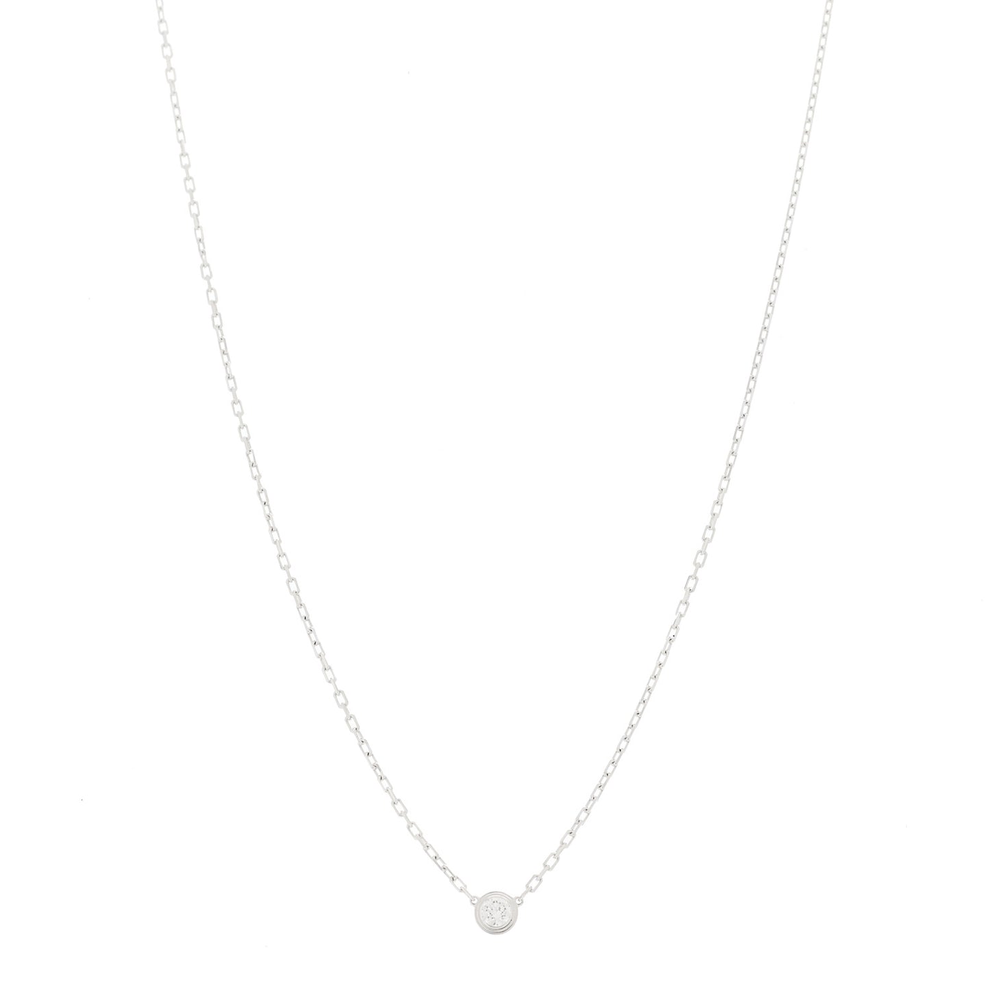 18K White Gold Diamond SM D'Amour Pendant Necklace