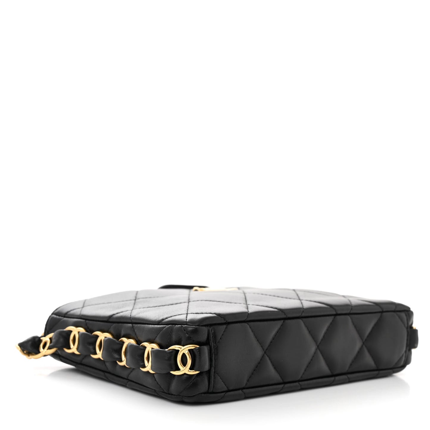 Lambskin Quilted Small CC Links Hobo Black