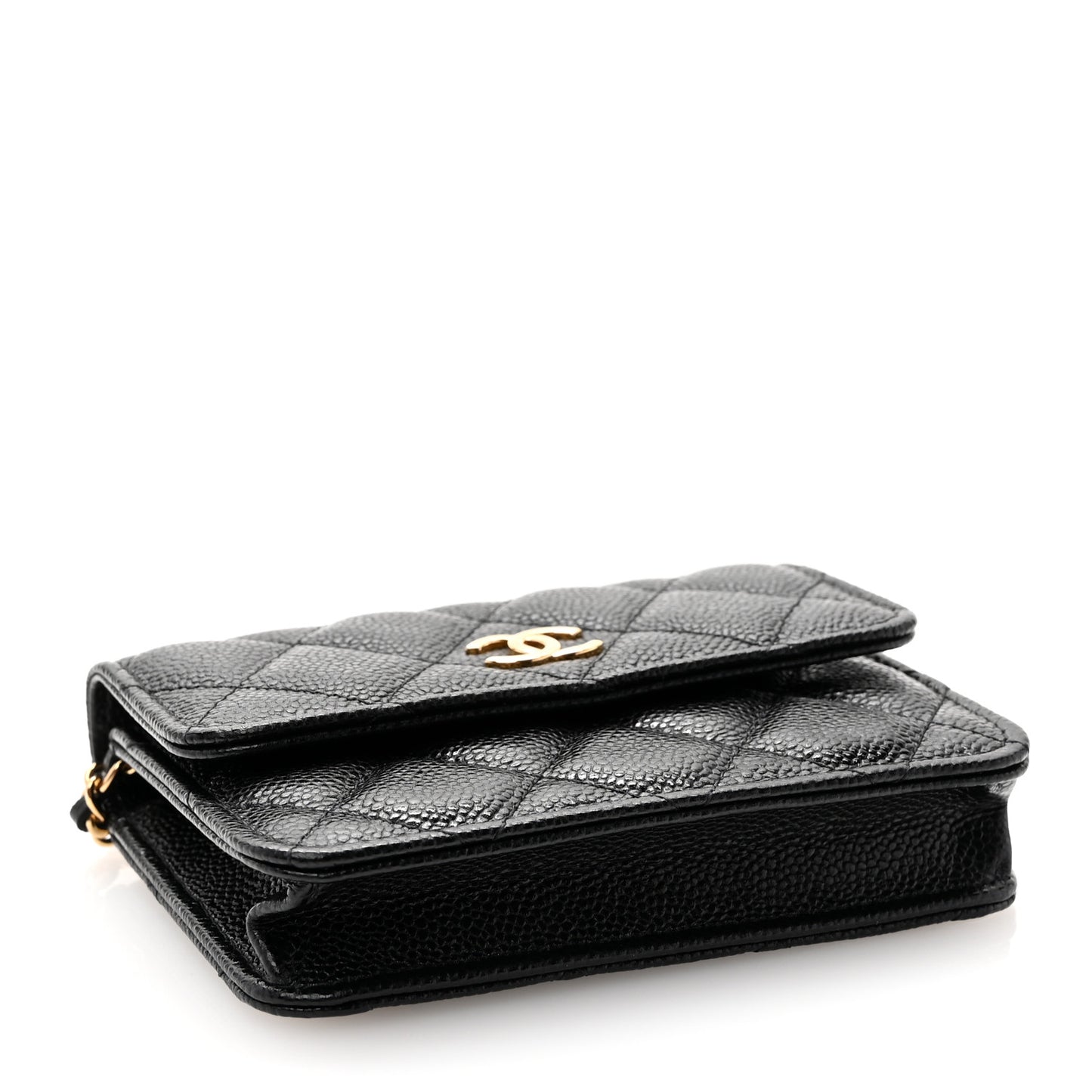Caviar Quilted Miss Coco Clutch With Chain Black