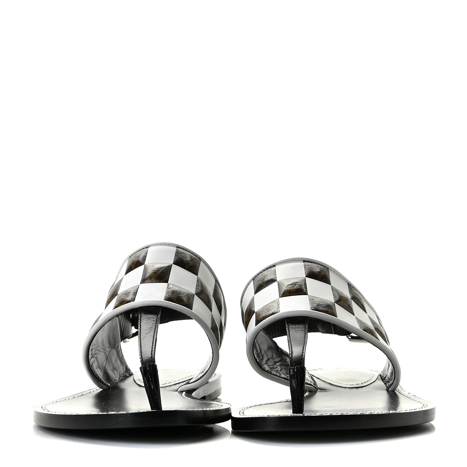 Louis Vuitton Monogram Calfskin Matchmake Flat Thong Sandals 36.5 Black 2 of 10