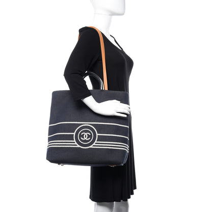 Chanel Denim Tall Shopping Tote Blue 2 of 11