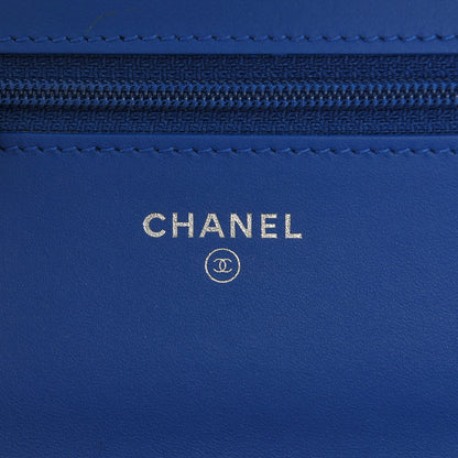 Chanel Patent Calfskin Quilted Boy Wallet On Chain WOC Dark Blue 6 of 8