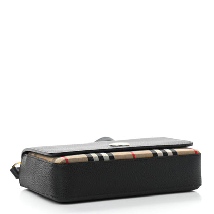 Burberry Grainy Calfskin Vintage Check Hampshire Crossbody Black 4 of 10