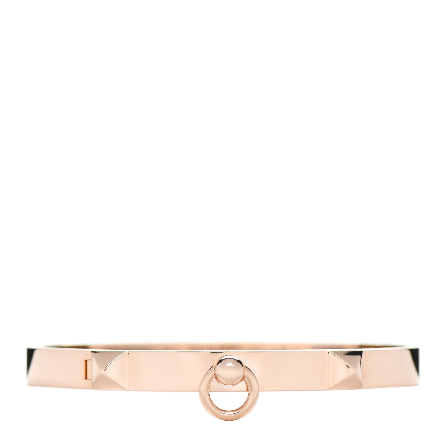 Hermes 18K Rose Gold PM Collier De Chien Bracelet SH 1 of 4