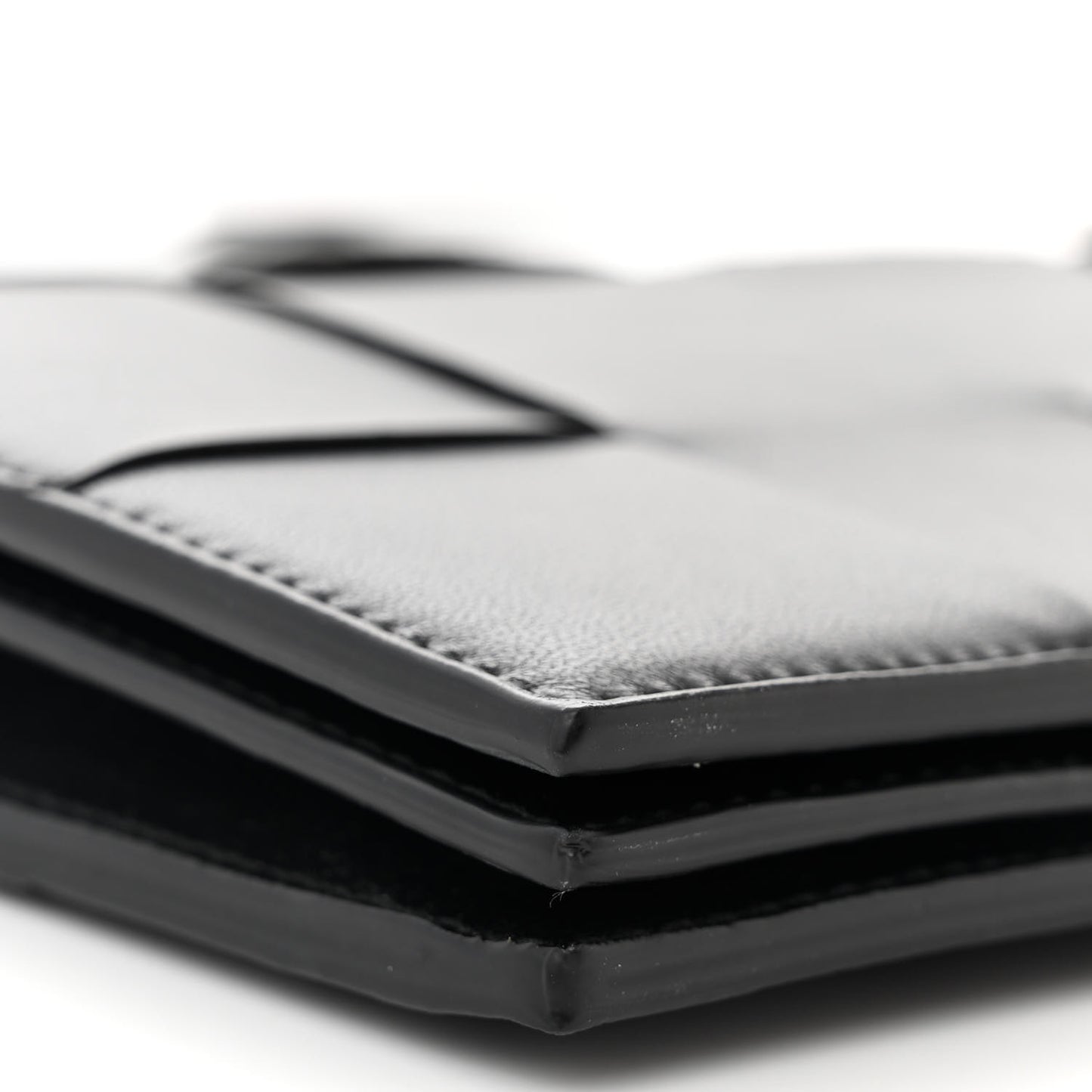 Lambskin Maxi Intreccio Cassette Wallet On Strap Black