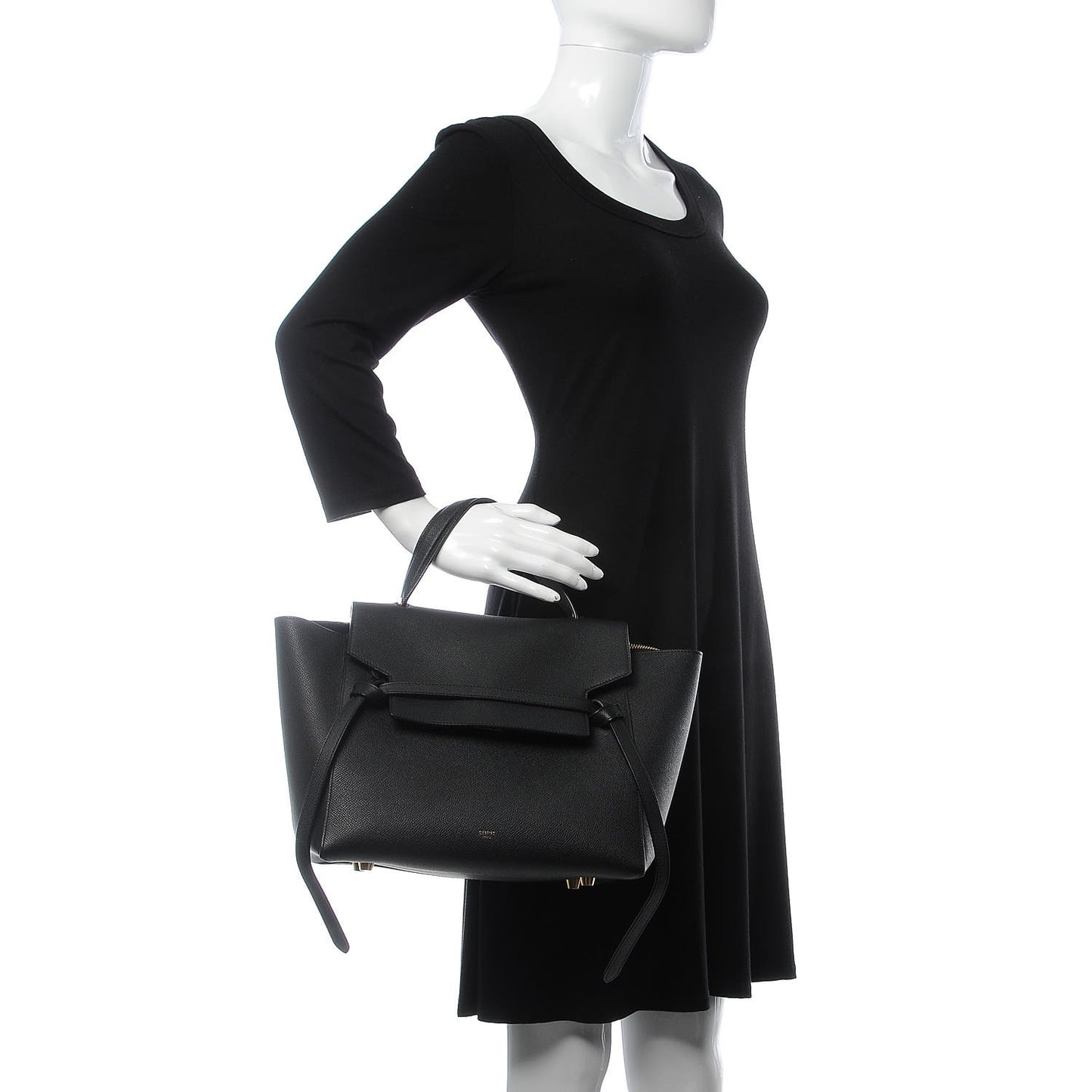 Baby Grained Calfskin Mini Belt Bag Black