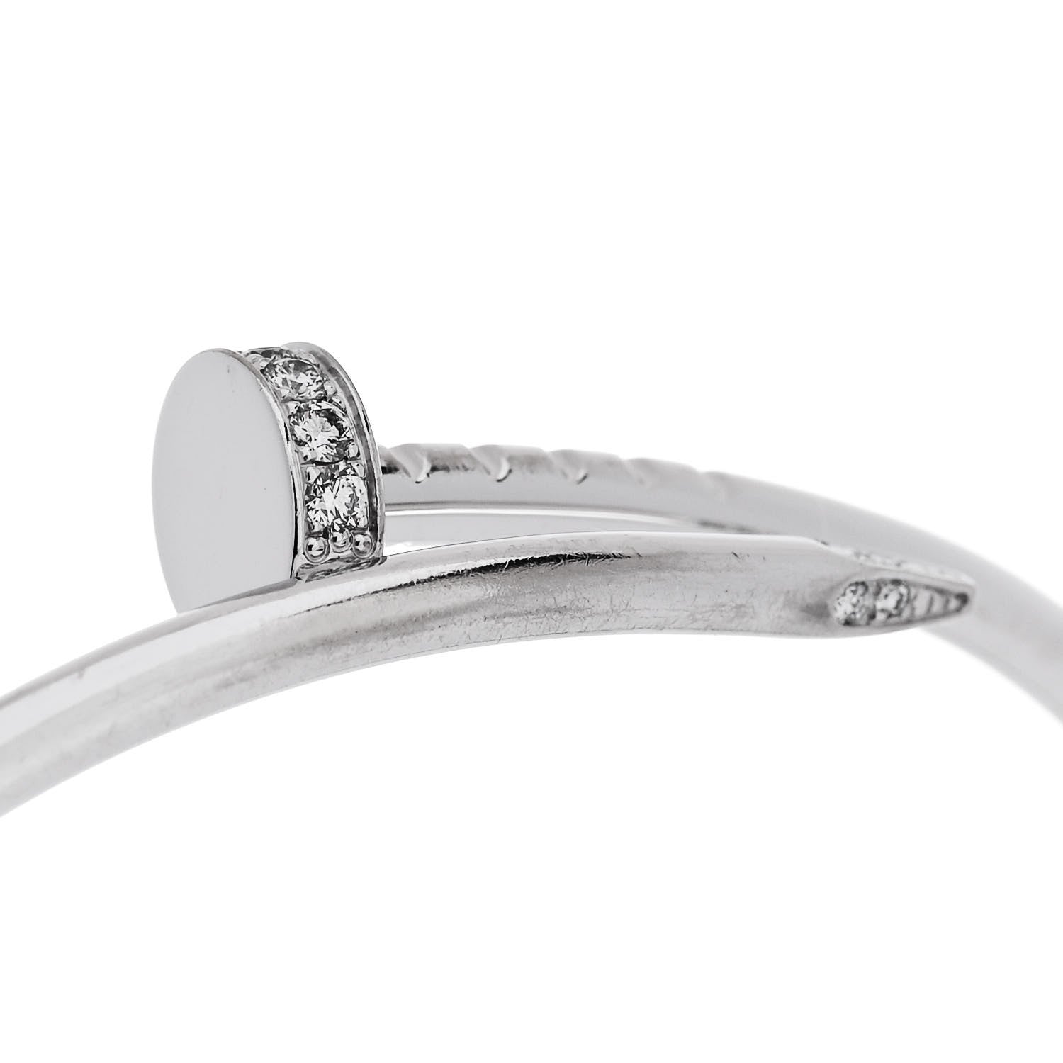 Cartier 18K White Gold Diamond Small Juste Un Clou Bracelet 14 4 of 6