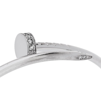Cartier 18K White Gold Diamond Small Juste Un Clou Bracelet 14 4 of 6