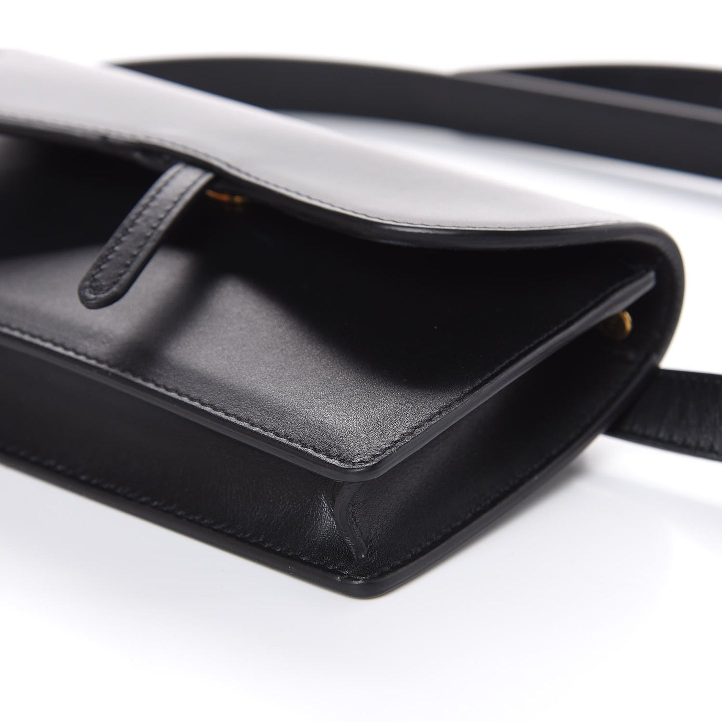 Calfskin Saddle Belt Bag Black
