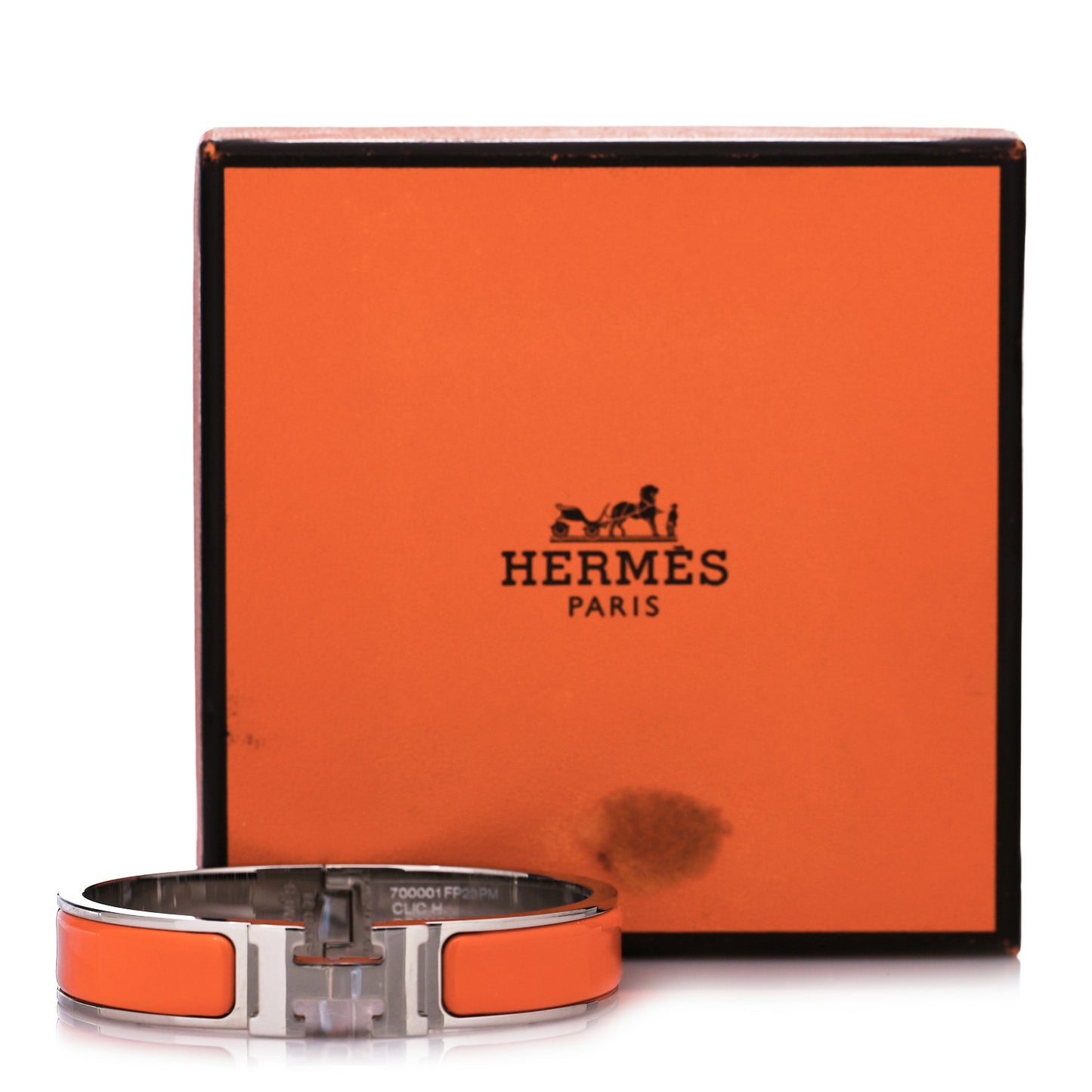 Enamel Narrow Clic Clac H Bracelet PM Orange