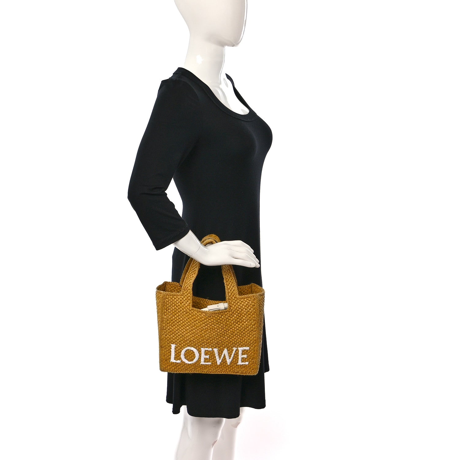 Loewe Raffia Small Paula's Ibiza Logo Tote Ochre 2 of 17