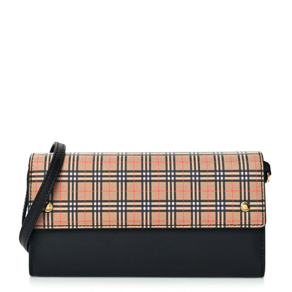 Burberry Calfskin Vintage Check Crossbody Archive Beige Black 1 of 8