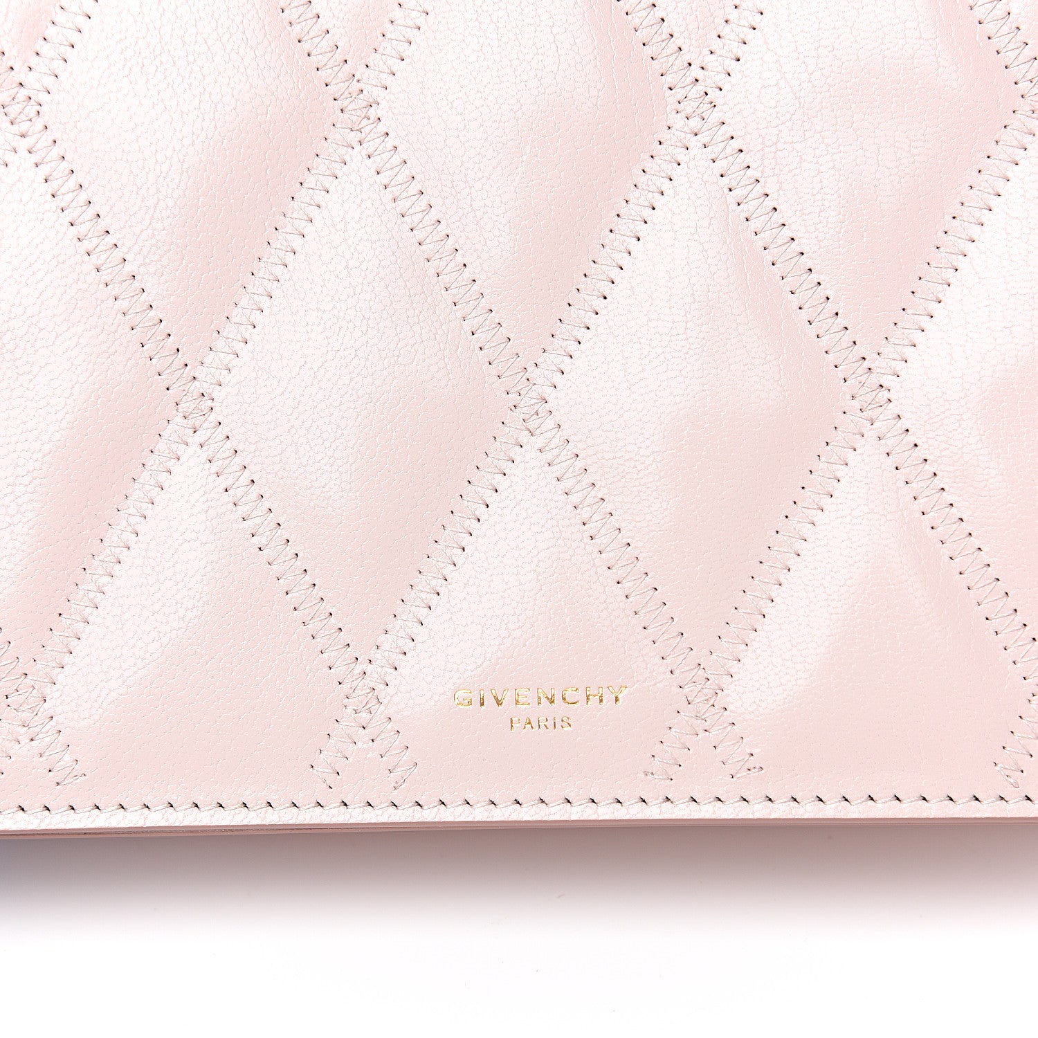 Givenchy Goatskin Quilted GV3 Strap Wallet Pale Pink 8 of 9