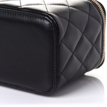 Chanel Lambskin Quilted Small Top Handle Vanity Case With Chain Black 11 of 12